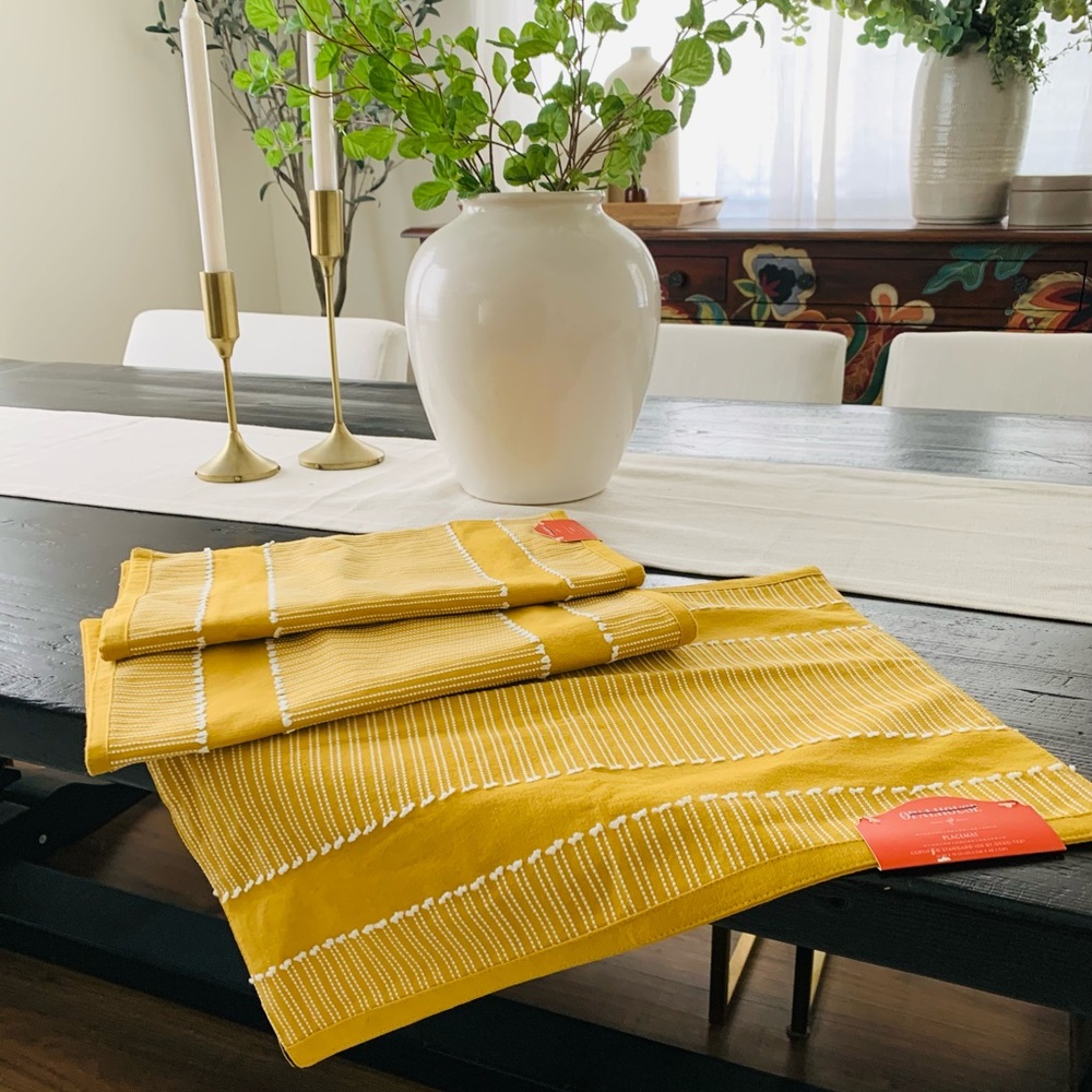 Opalhouse mustard place mats set of 3 NEW